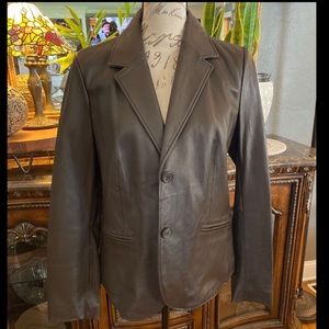 Liz Claiborne brown leather jacket